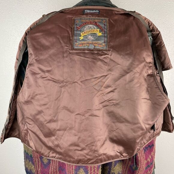 Vintage Wilson’s Adventure Bound Hooded Green Leather Jacket Size M - Picture 14 of 14